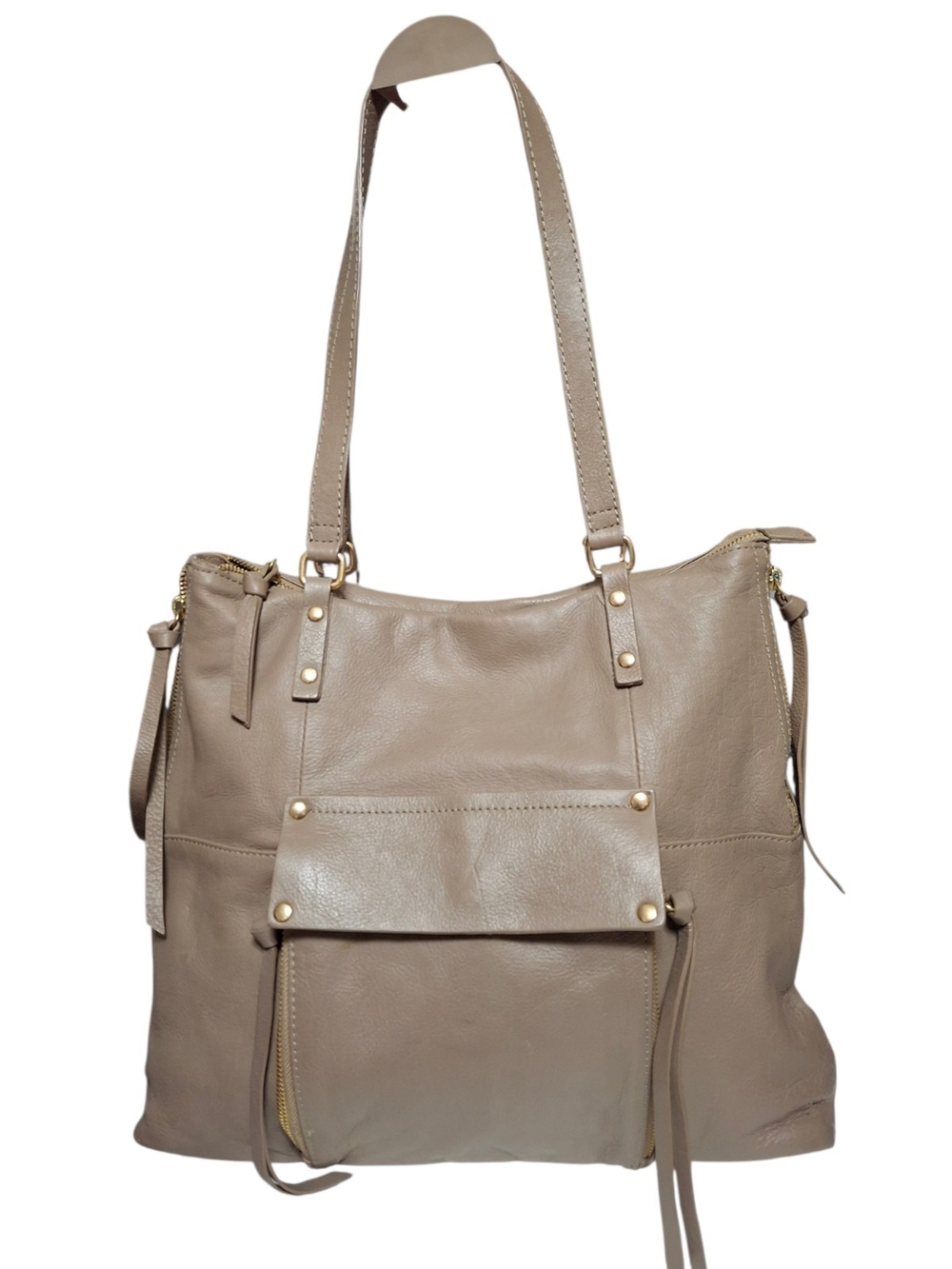Kooba Taupe Leather Shoulder Tote Bag